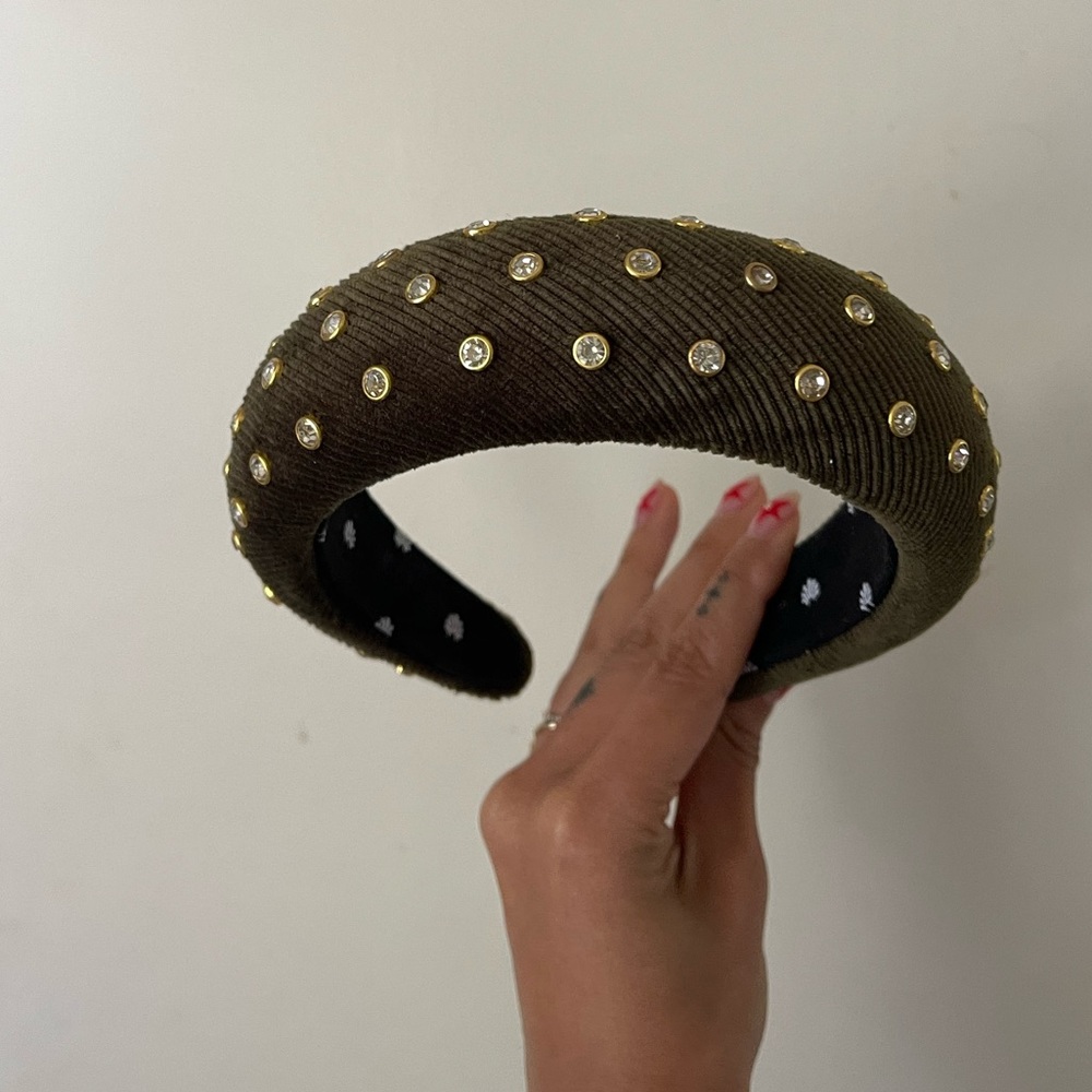 Lele Sadoughi Green Crystal Headband